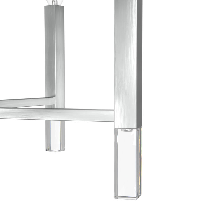 Elegant Sunjai 5-Light Brushed Nickel & Crystal Chandelier