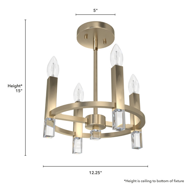 Alturas Gold Semi-Flush Ceiling Light for Indoor/Outdoor Use