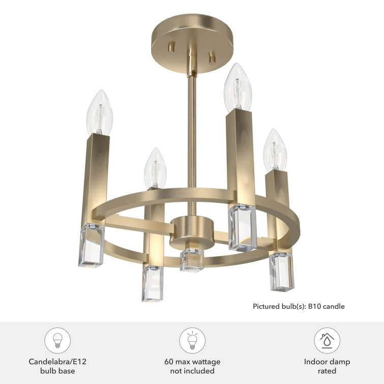 Alturas Gold Semi-Flush Ceiling Light for Indoor/Outdoor Use