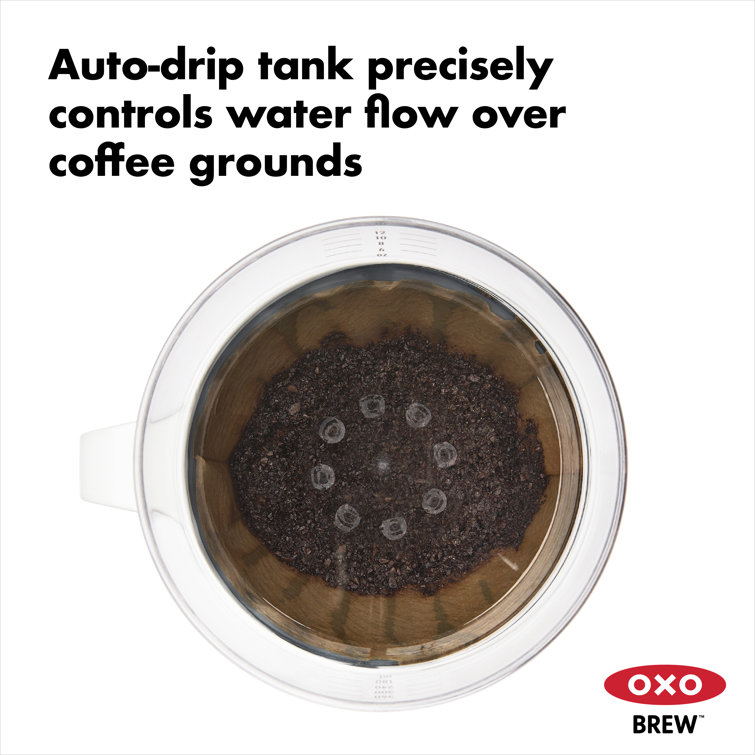 White 12 oz Single Serve Pour-Over Coffee Maker