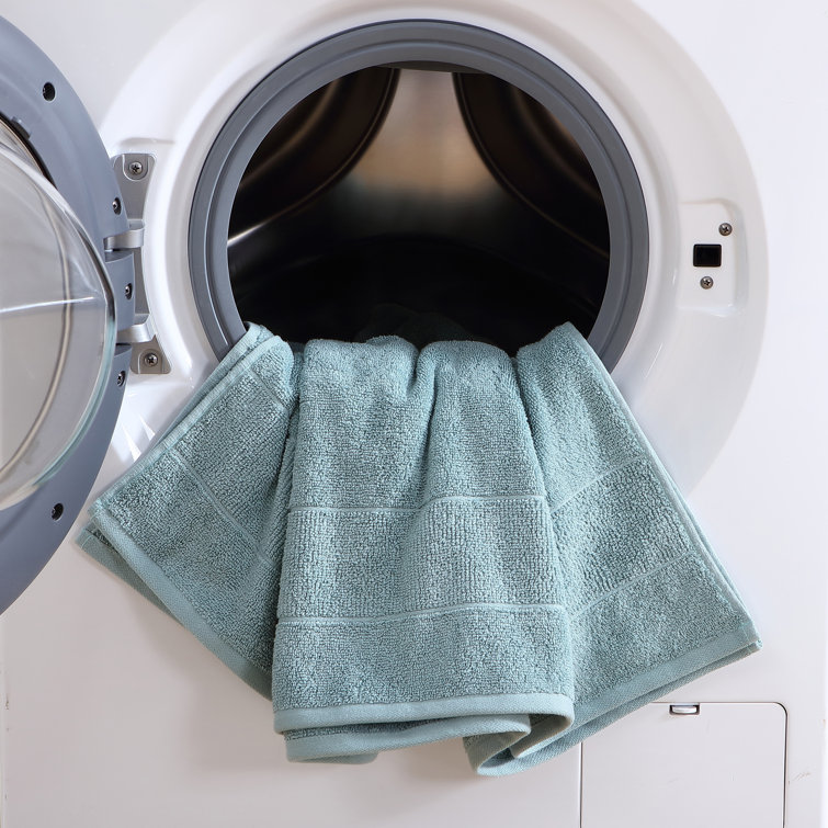 Turquoise Cotton Hand Towel Set with Plain Weave, 2 Pieces