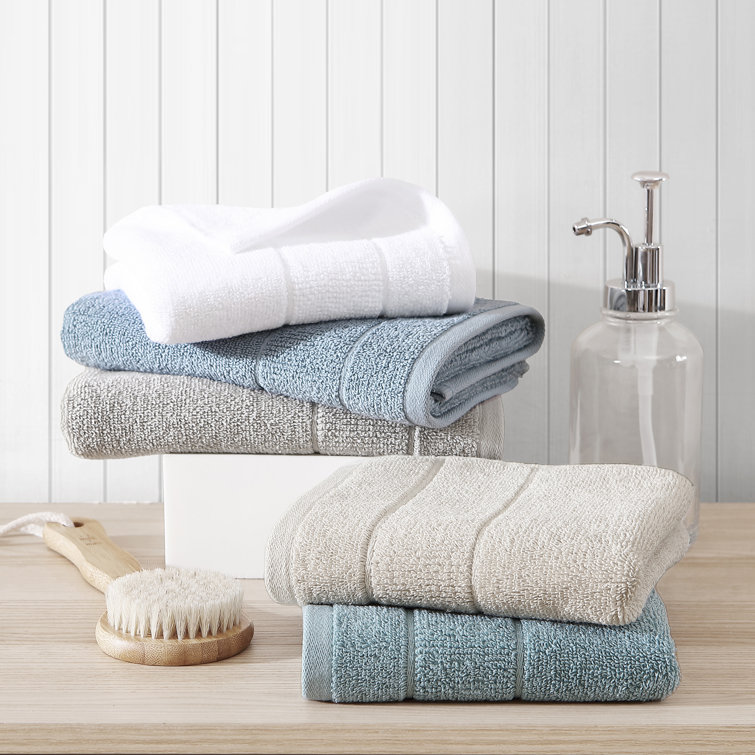 Turquoise Cotton Hand Towel Set with Plain Weave, 2 Pieces