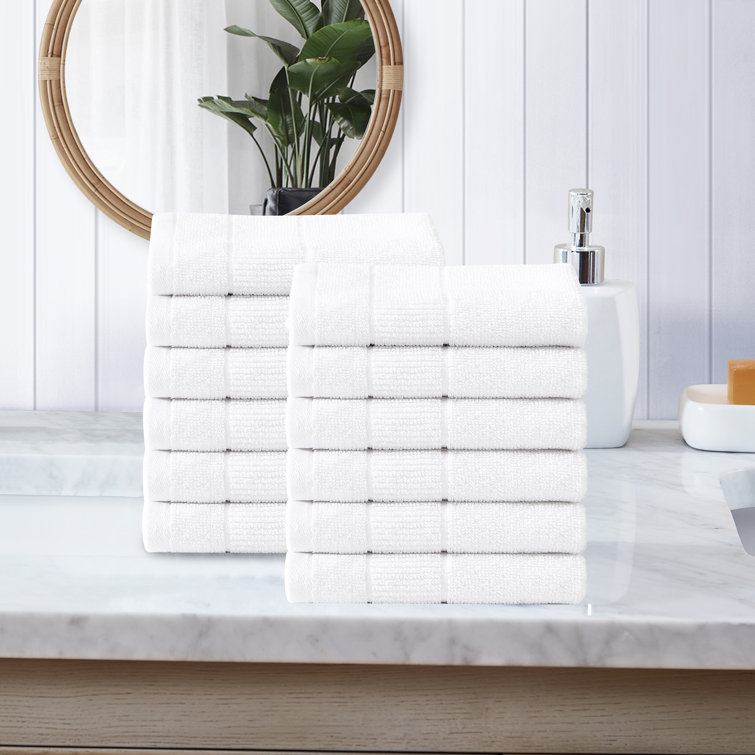 White Cotton Fast-Drying 2-Piece Washcloth Set