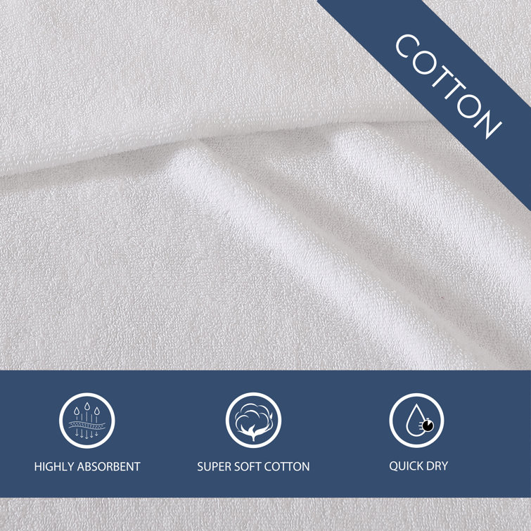 White Cotton Fast-Drying 2-Piece Washcloth Set
