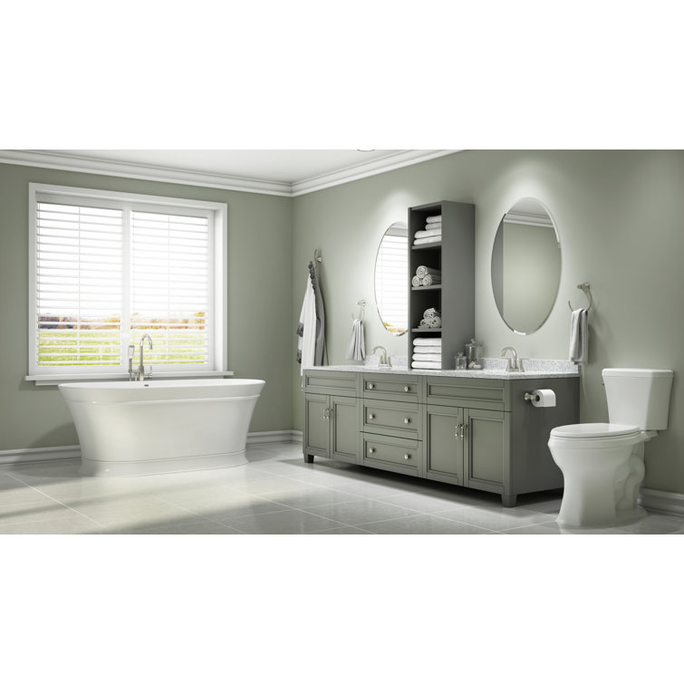 Lyndsay 67" White Acrylic Freestanding Soaking Bathtub