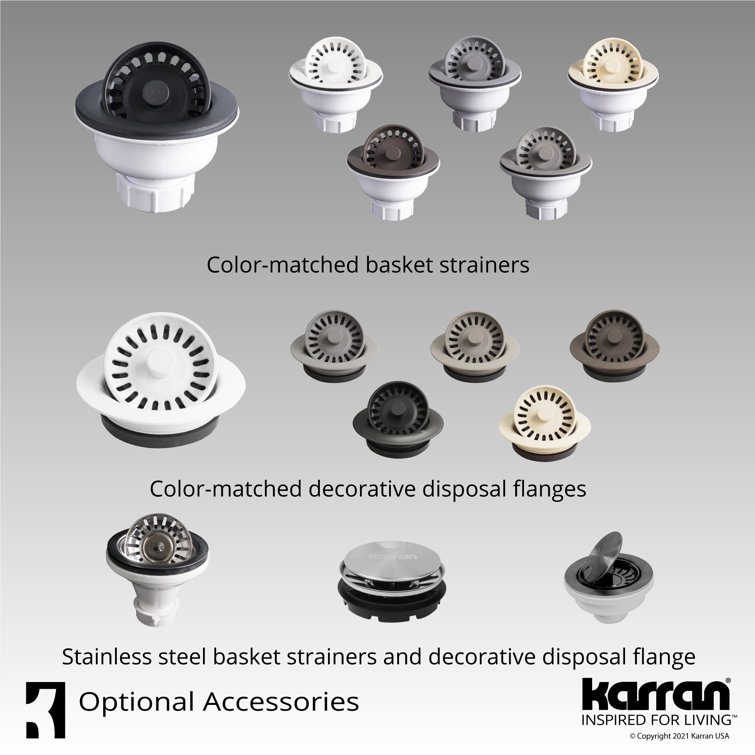 Karran 17'' Matte Concrete Quartz Undermount Bar Sink