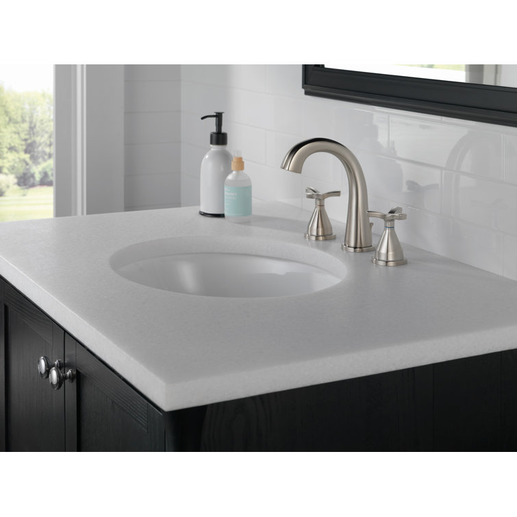 Stainless Steel Modern Widespread Bathroom Faucet with Cross Handles