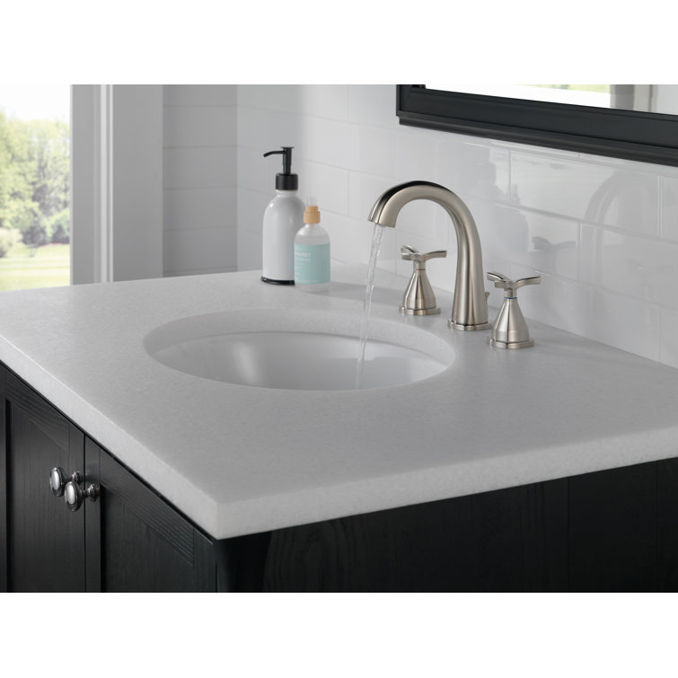 Stainless Steel Modern Widespread Bathroom Faucet with Cross Handles