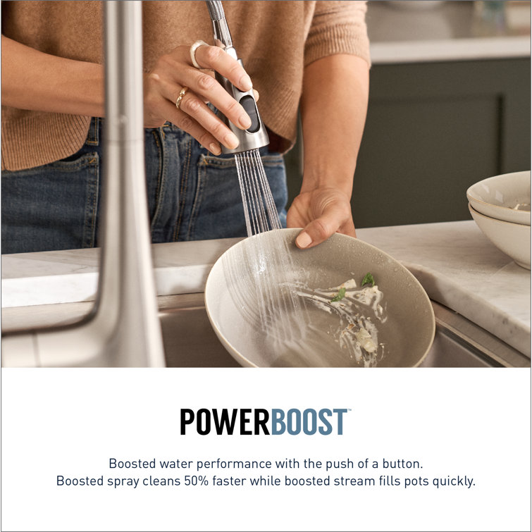 Matte Black Stainless Steel Pull-Down Kitchen Faucet with Spray