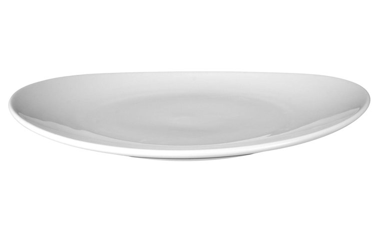 12'' Glossy White Porcelain Dinner Plates Set of 6