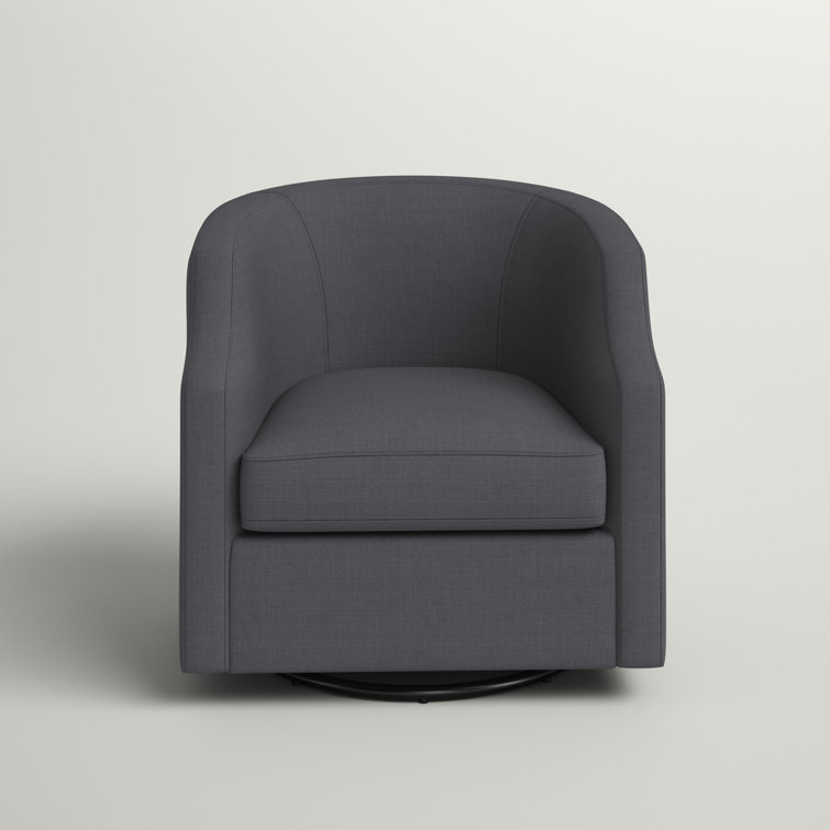 Infinity Ashen Gray Polyester Swivel Barrel Accent Chair