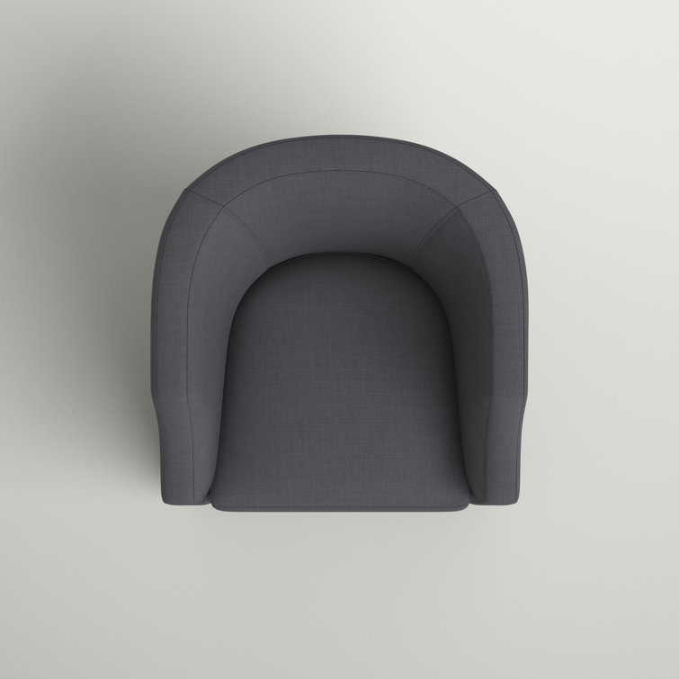 Infinity Ashen Gray Polyester Swivel Barrel Accent Chair