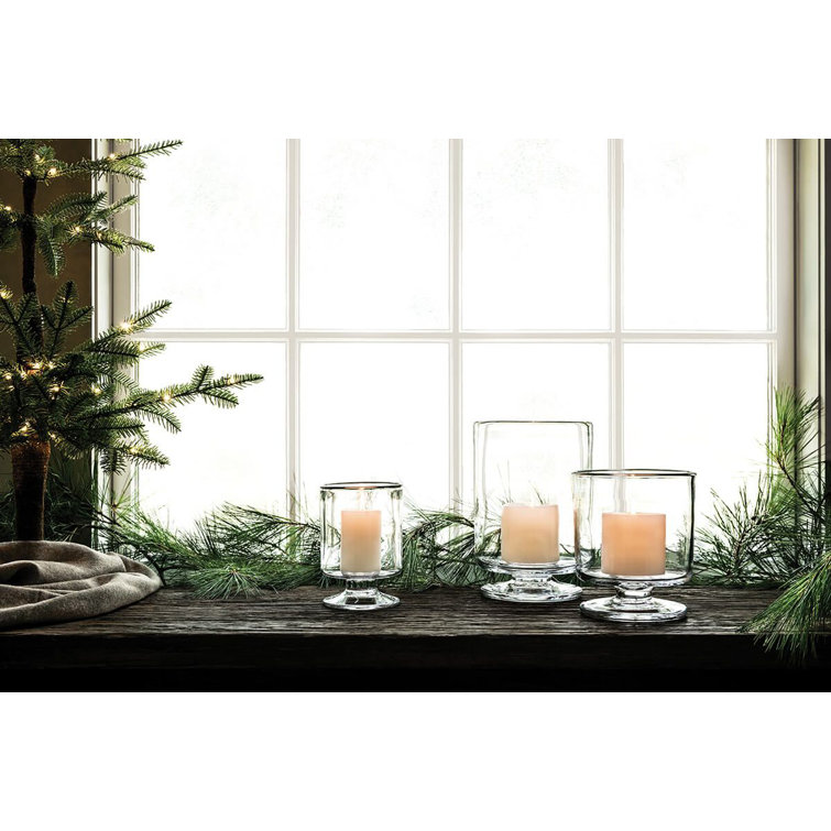 Medium Clear Glass Hurricane Candle Holder