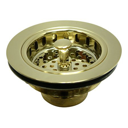Polished Brass Round Kitchen Sink Drain Basket Strainer