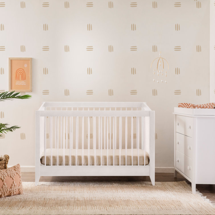 Sprout White 4-in-1 Convertible Crib with Tapered Feet