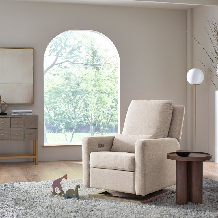 Sigi Sustainable Beach Wood Recliner with USB and Glide Feature
