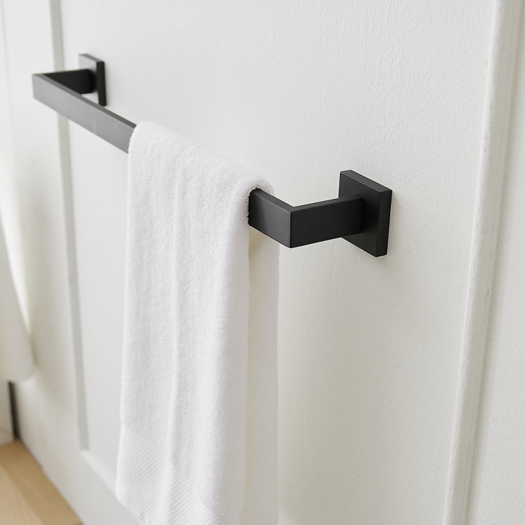 Matte Black Stainless Steel 5-Piece Modern Bathroom Hardware Set