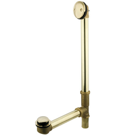 Polished Brass Round Tub Drain with Overflow