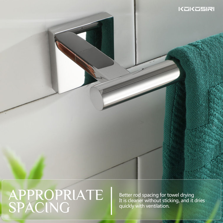 16'' Polished Chrome Stainless Steel Wall Mounted Towel Bar