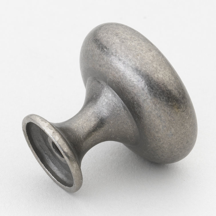 Weathered Nickel Round Cabinet Knob with Mounting Hardware