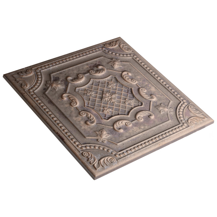 Fitz Copper 8" x 8" Embossed Ceramic Wall Tile