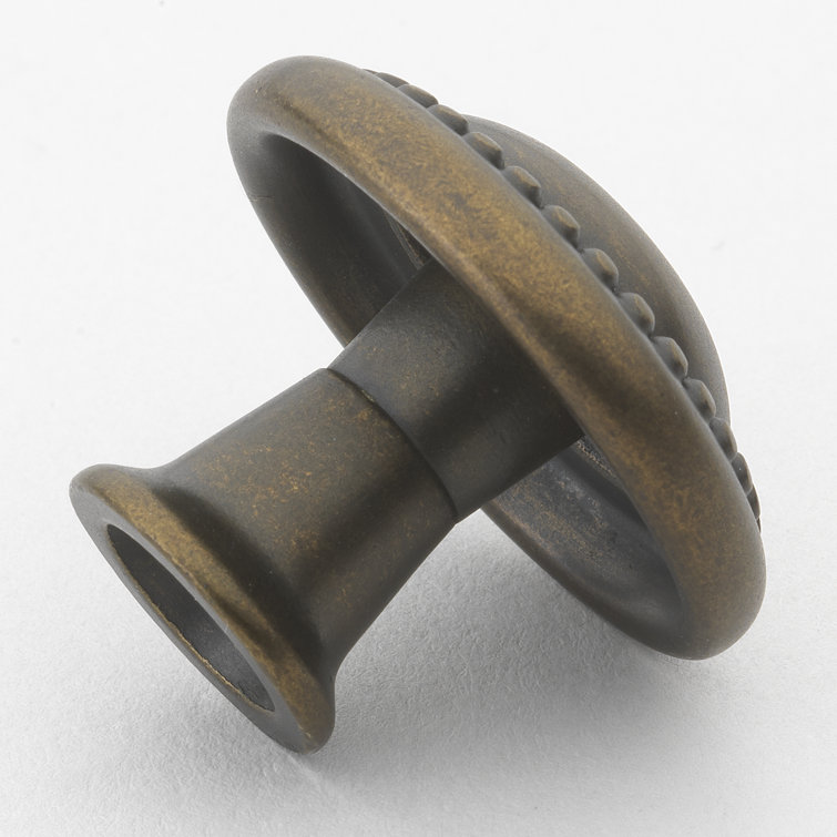 Antique Brass Round Mushroom Knob with Satin Finish