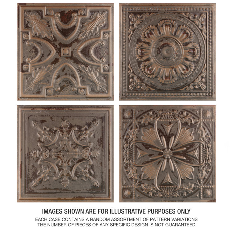 Fitz Copper 8" x 8" Embossed Ceramic Wall Tile