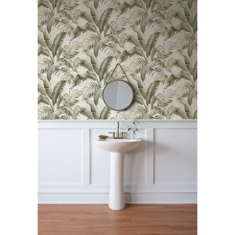 Silver Birch Tropical Palm Peel & Stick Vinyl Wallpaper Roll