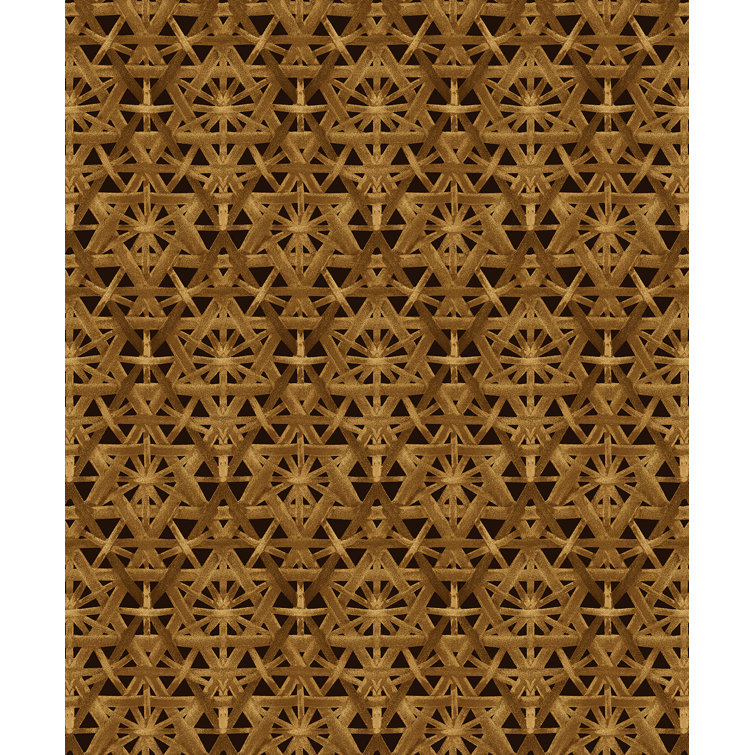 Pecan Rattan Lattice Peel and Stick Wallpaper