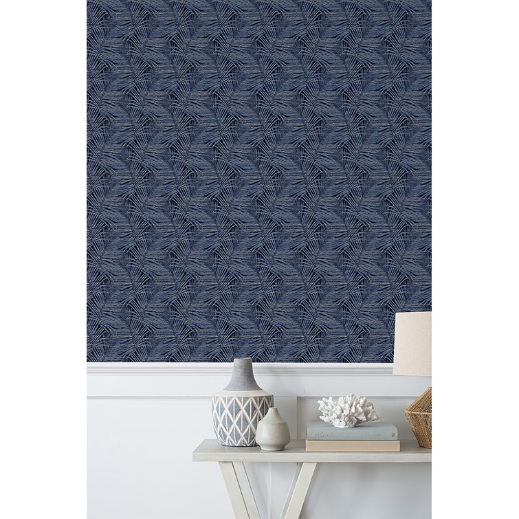 Indigo Vinyl Peel and Stick Tropical Wallpaper Roll