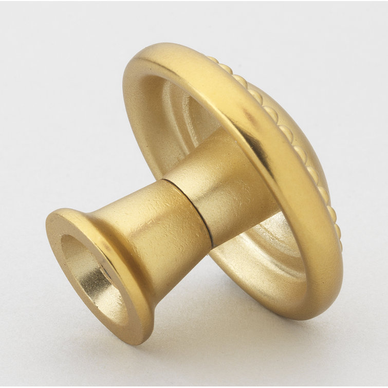 1.25'' Round Brass Beaded Mushroom Cabinet Knob