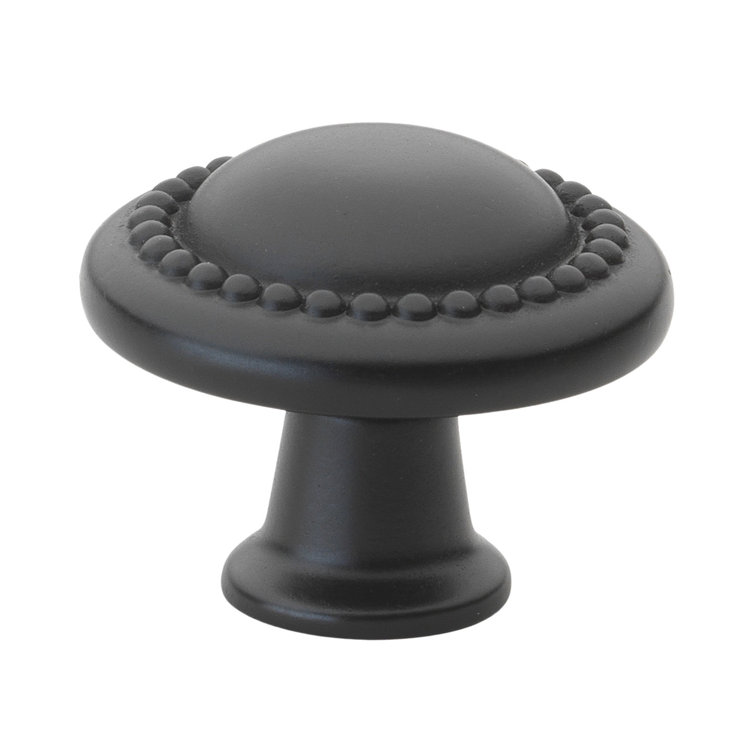 Matte Black Round Bronze Mushroom Cabinet Knob with Mounting Hardware