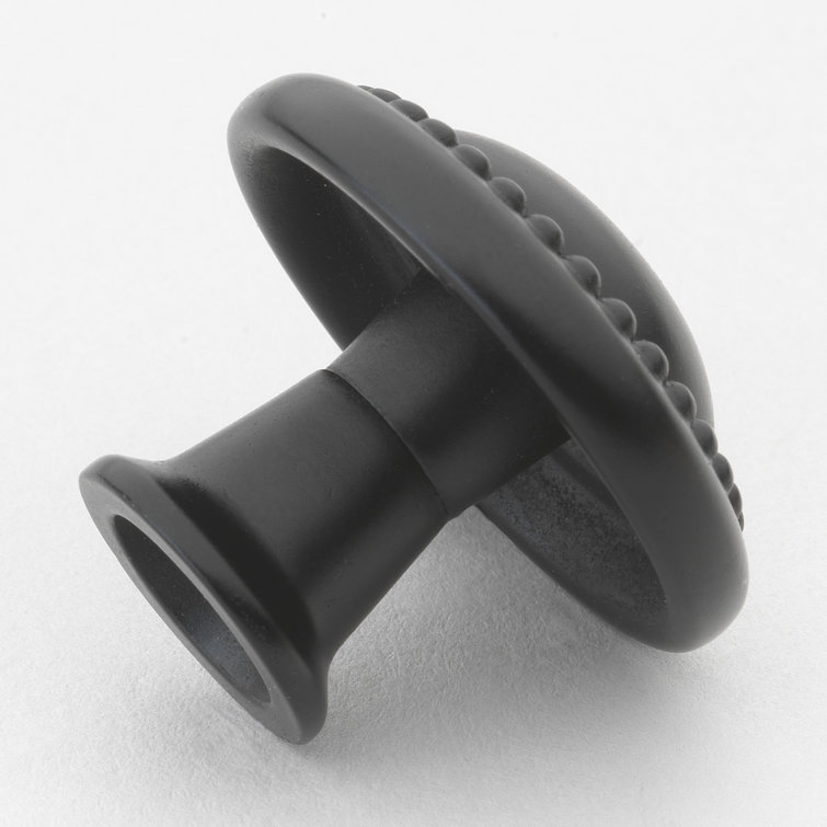 Matte Black Round Bronze Mushroom Cabinet Knob with Mounting Hardware