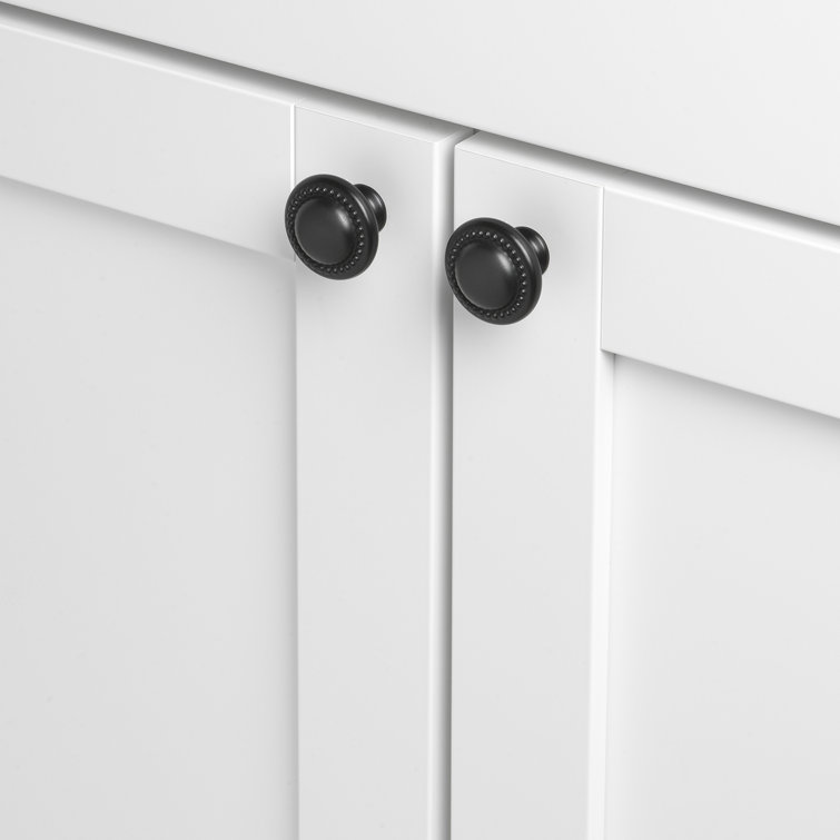 Matte Black Round Bronze Mushroom Cabinet Knob with Mounting Hardware