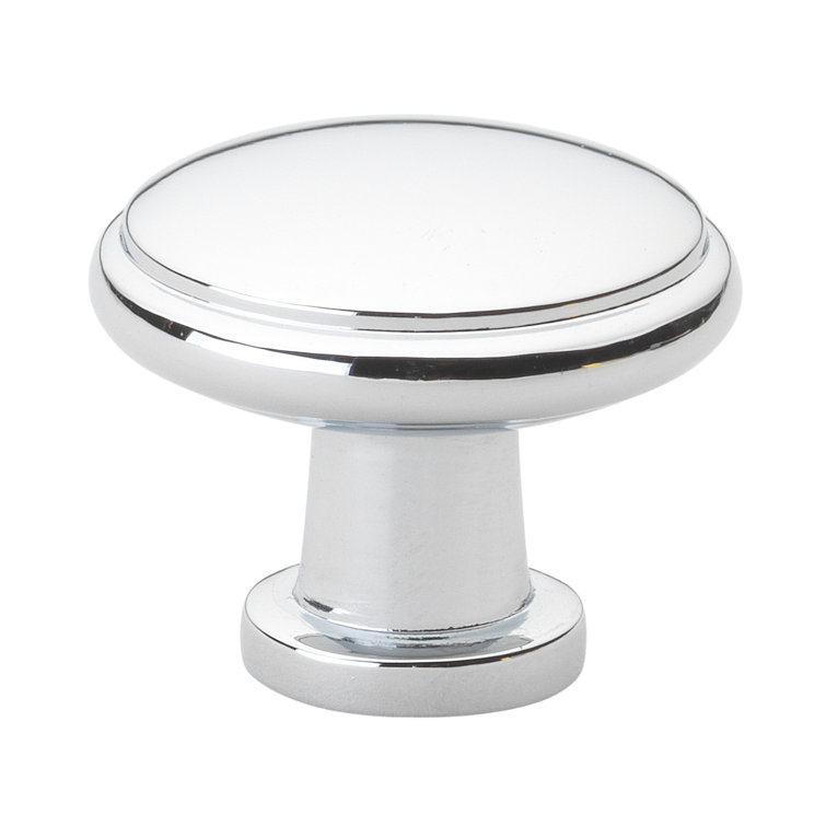 Polished Chrome Round Cabinet Knob with Mounting Hardware