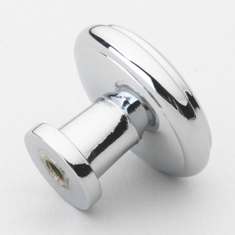 Polished Chrome Round Cabinet Knob with Mounting Hardware
