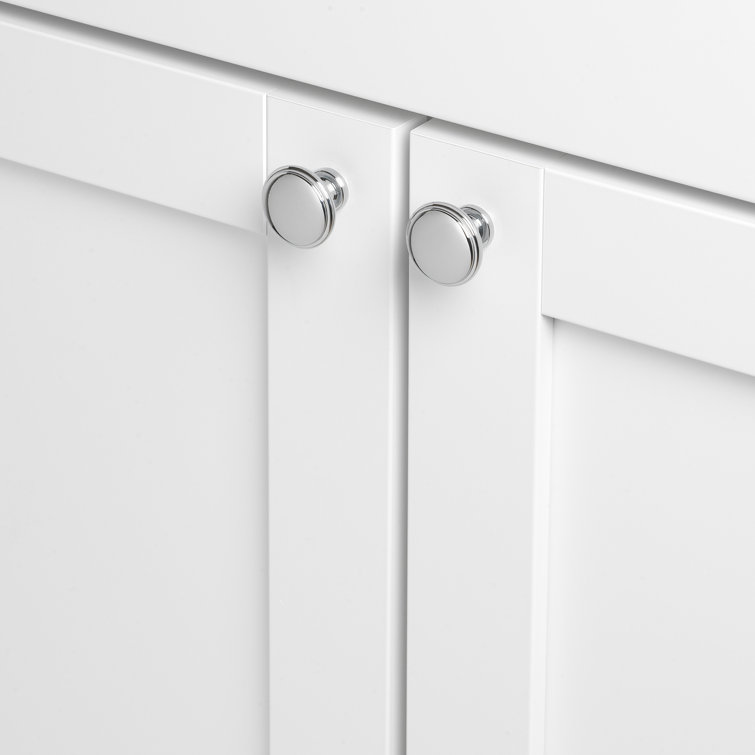 Polished Chrome Round Cabinet Knob with Mounting Hardware