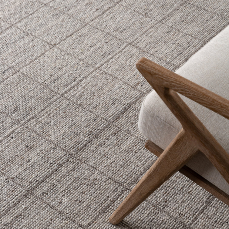 Oxford Gray Handwoven Wool and Cotton 10' x 14' Rug