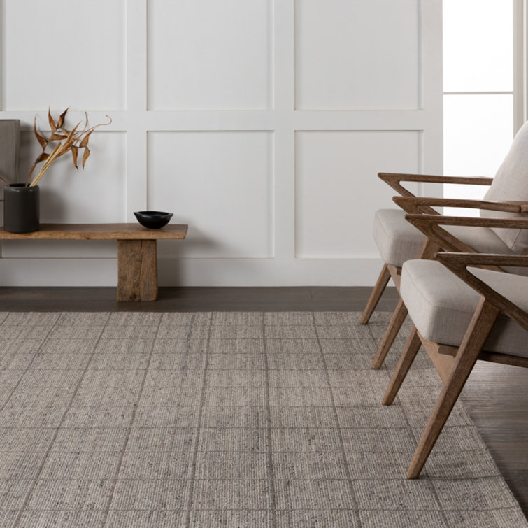 Oxford Gray Handwoven Wool and Cotton 10' x 14' Rug