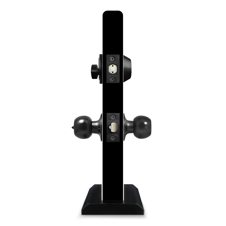 Matte Black Entry Door Knob Set with Single Cylinder Deadbolt