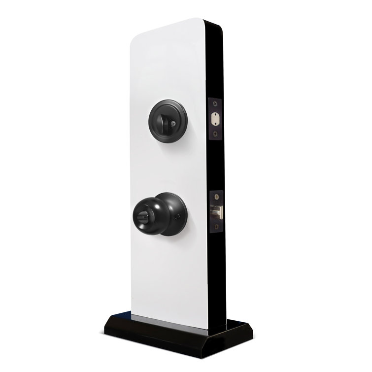 Matte Black Entry Door Knob Set with Single Cylinder Deadbolt