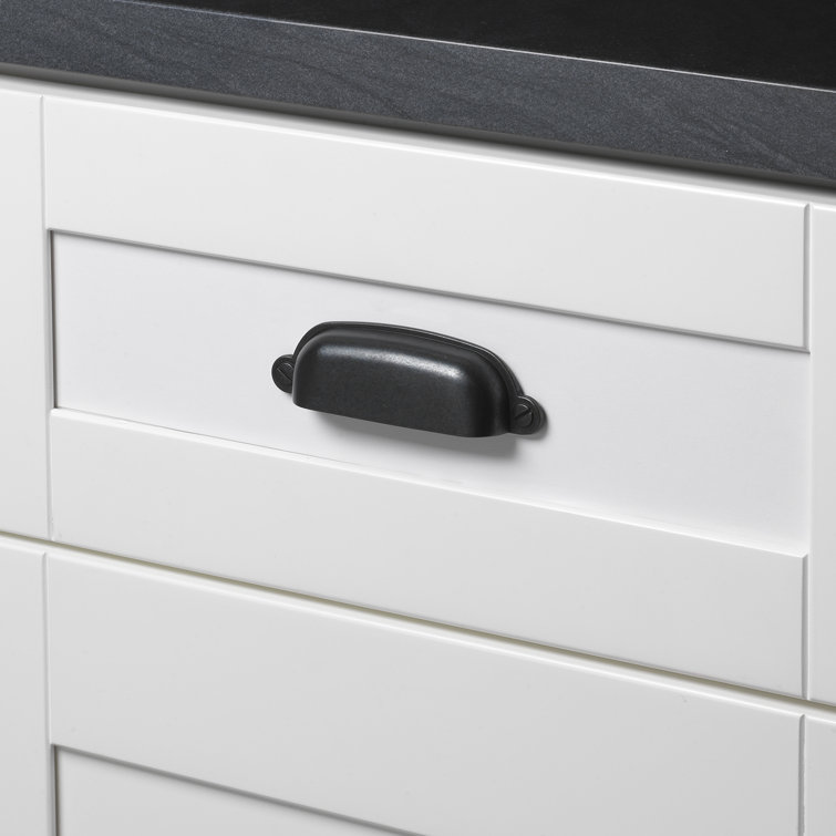 Matte Black 3.5'' Center-to-Center Cup Pull with Mounting Hardware