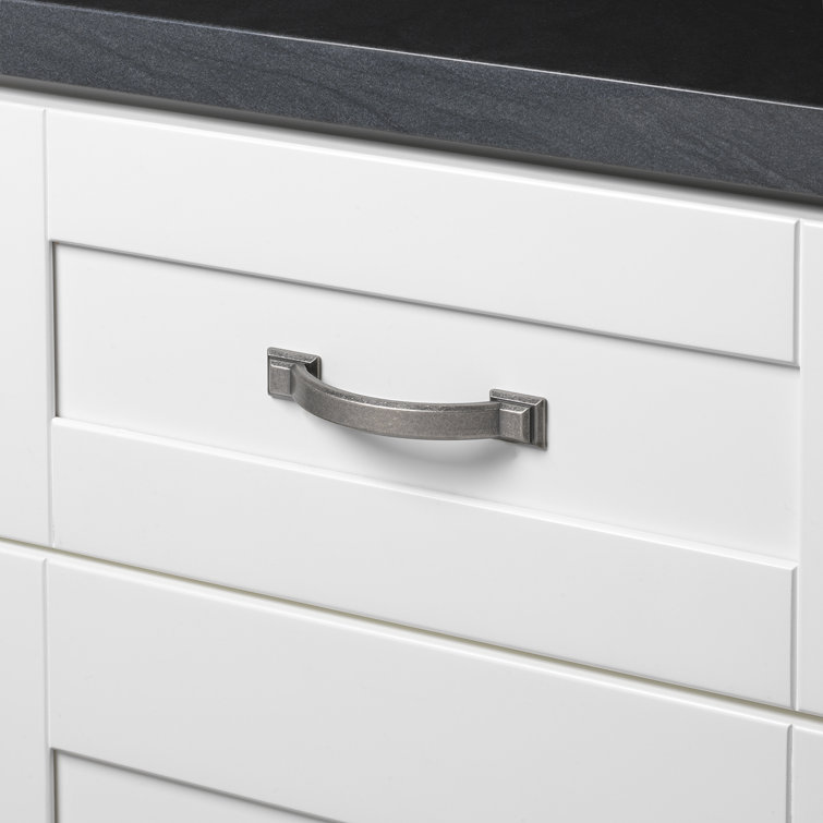 Weathered Nickel Arched Square Cabinet Pull with Mounting Hardware
