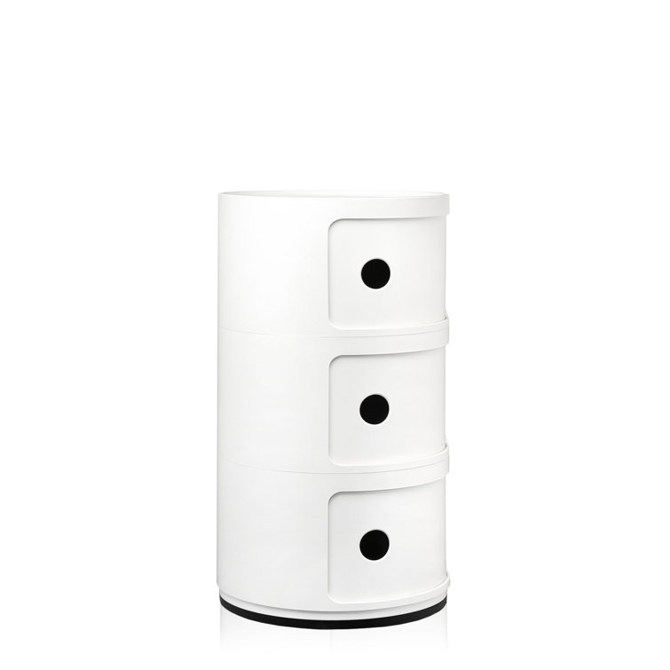 Matte White ABS Polymer 3-Drawer Storage Unit