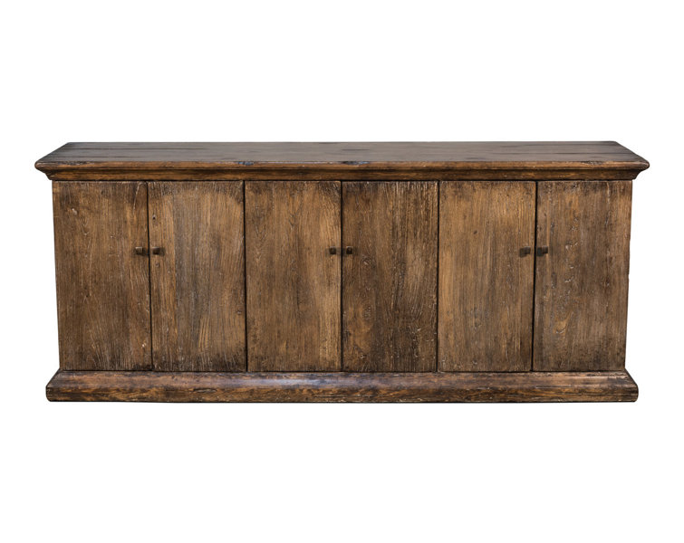 Rustic Charms 87'' Brown Elm Wood Sideboard Cabinet