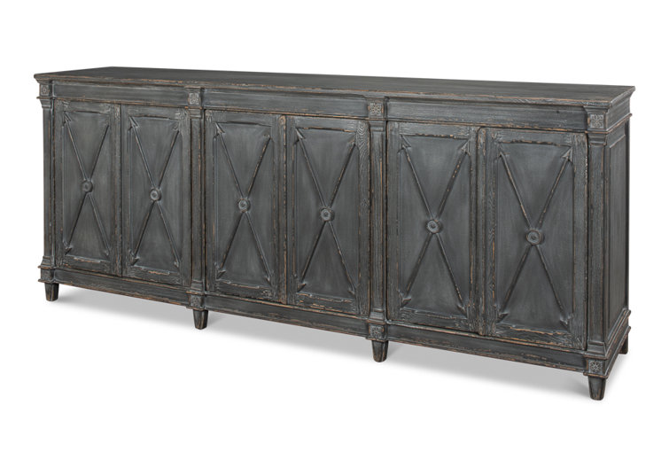 Marksman 96'' Concrete Gray Solid Wood Traditional Sideboard