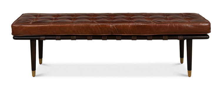 Prince Albert Genuine Leather Upholstered Bench