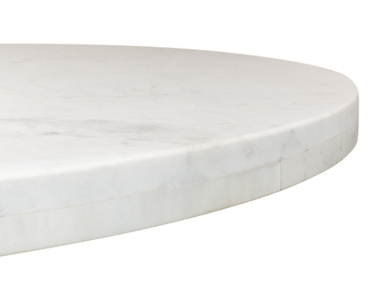 Haviland 40" Transitional Black Marble Round Dining Table