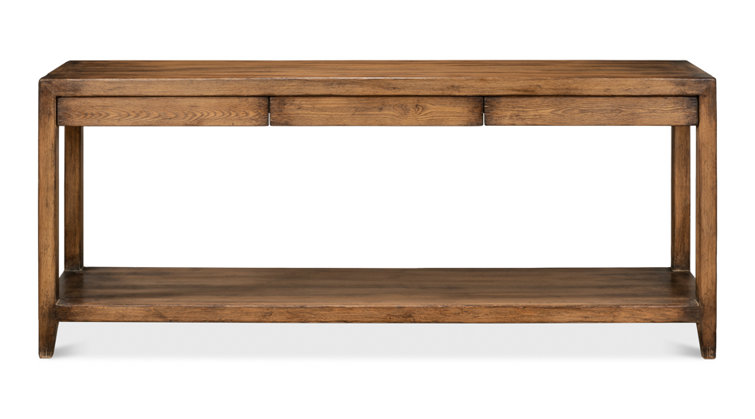 Anton 72'' Brown Pine Wood Console Table with Storage