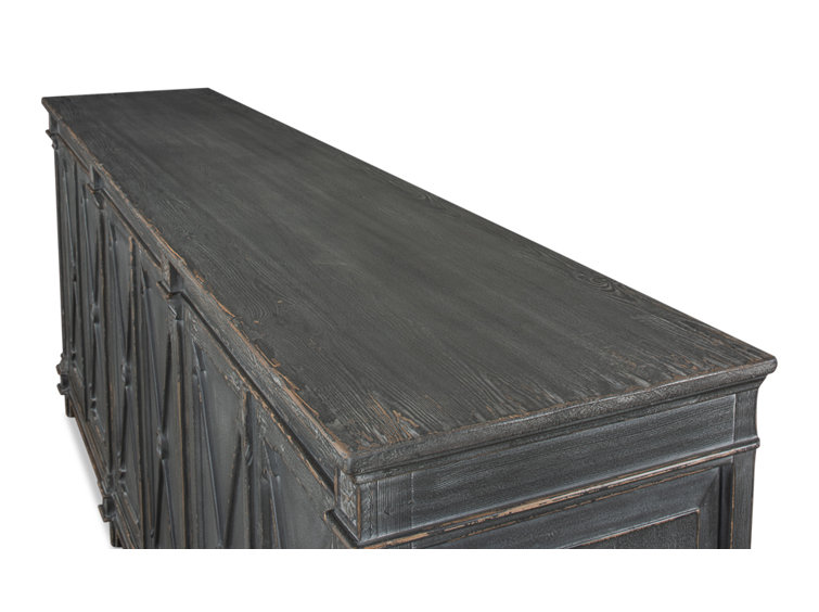 Marksman 96'' Concrete Gray Solid Wood Traditional Sideboard